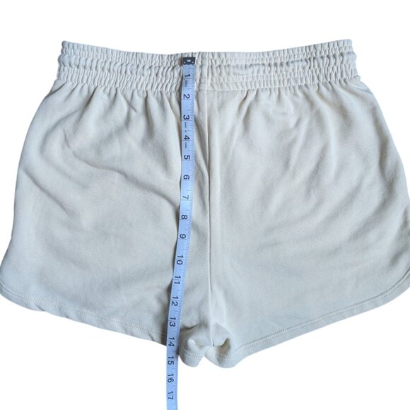 H&M Light Beige Sweatshorts with Adjustable Waist Tie Women Medium - Picture 7 of 8